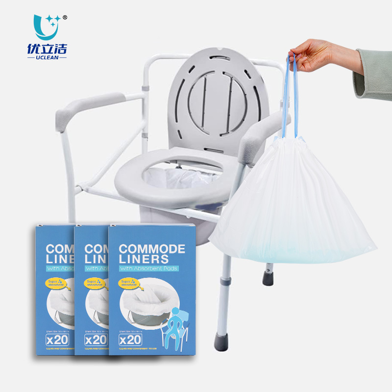 Toilet Recycled Plastic Commode Liners with Absorbent Pads